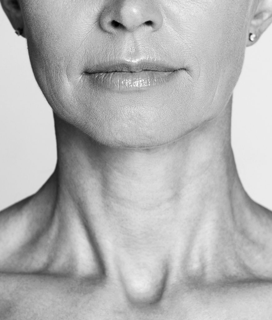 Close up on a woman's neck