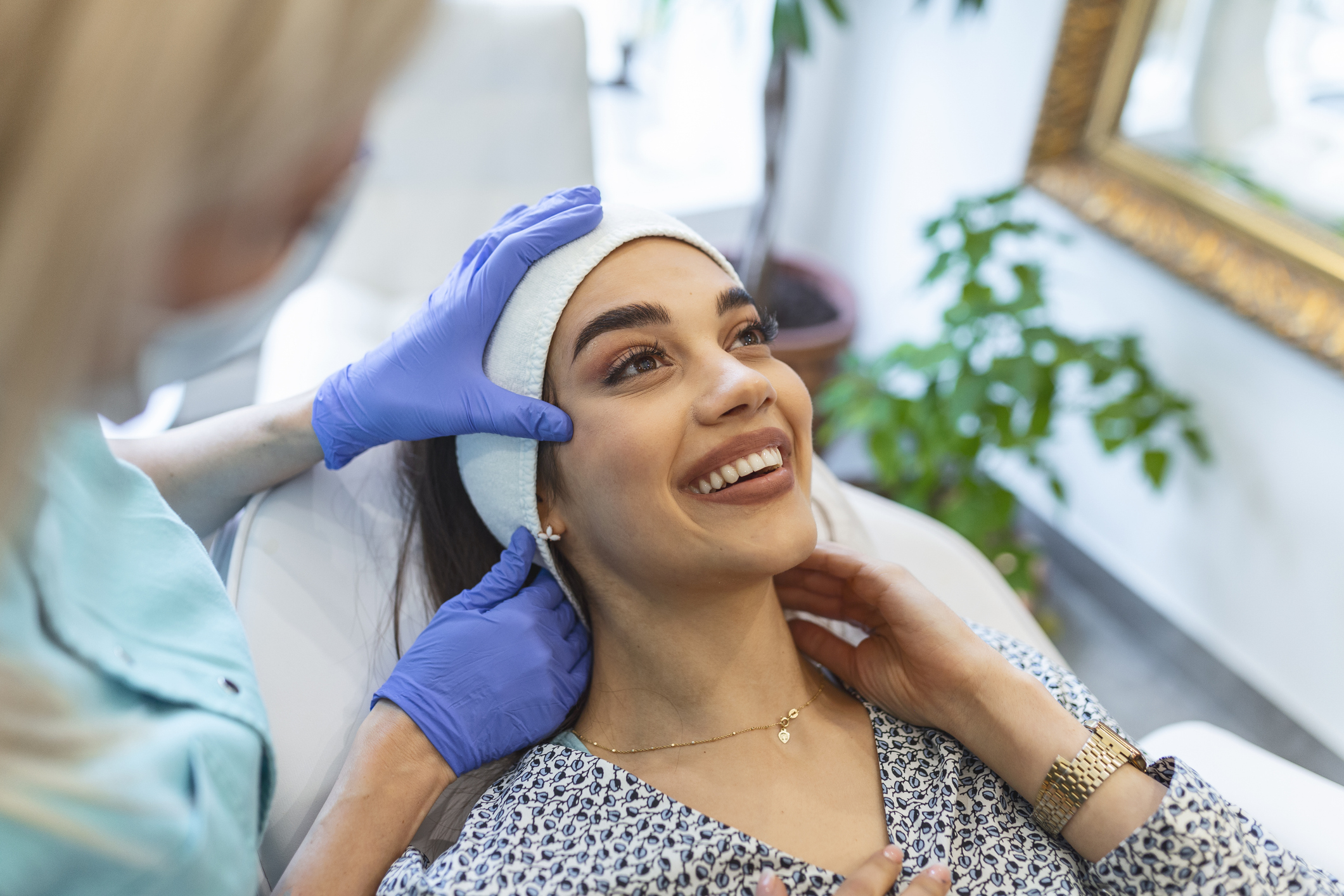 Smiling woman with great skin