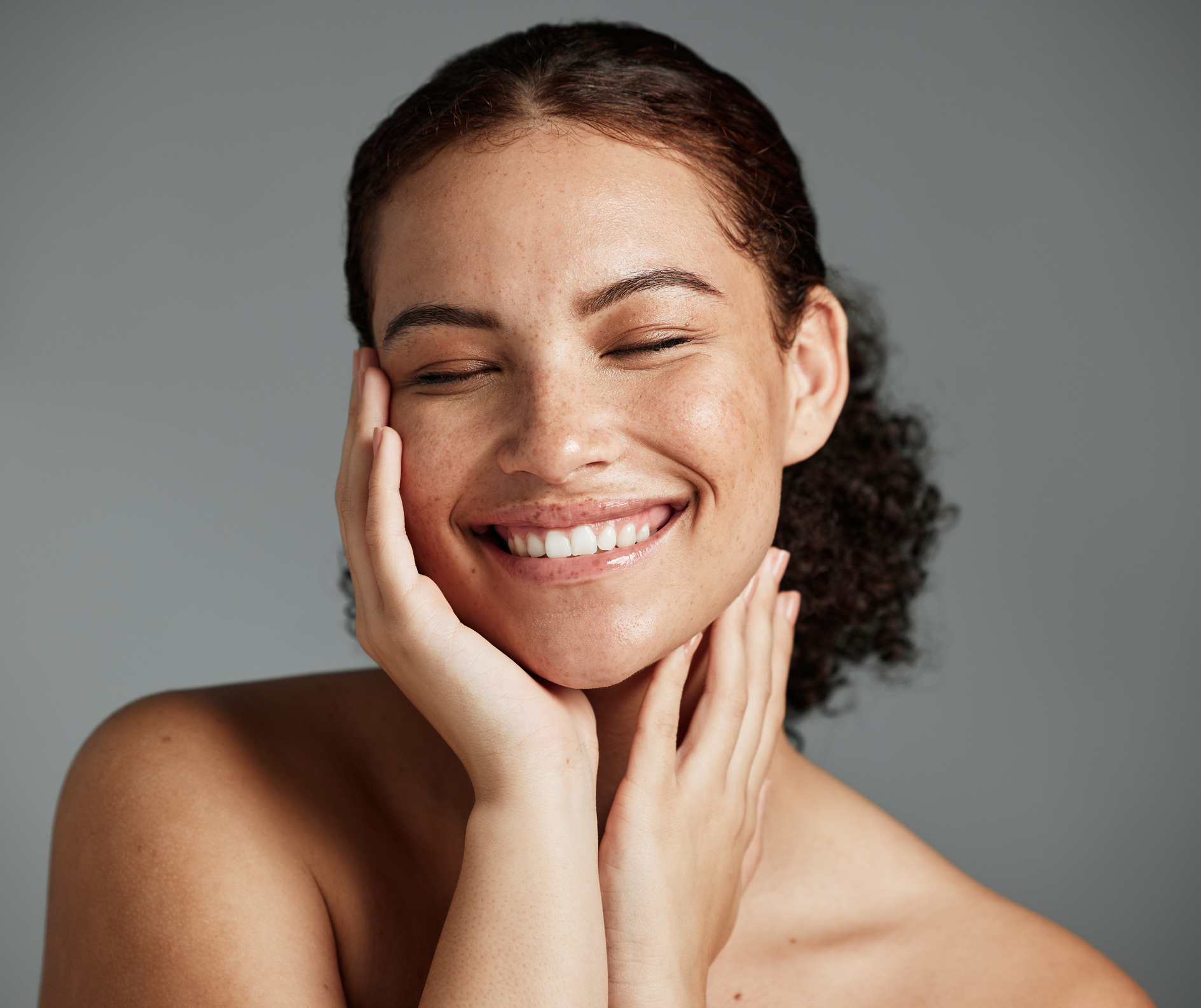 Smiling woman with great skin