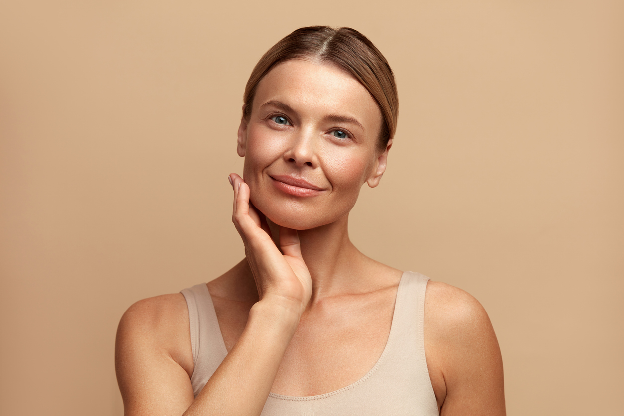 Smiling woman with great skin